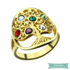 Bague Arbre De Vie Tree Of Life En Plaqué Or Jaune 47 - 4 Bague Arbre De Vie