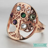 Bague arbre de vie Tree of Life en plaqué or rose bague arbre de vie