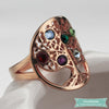 Bague arbre de vie Tree of Life en plaqué or rose bague arbre de vie