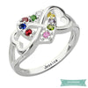 Bague Coeur Infini Avec Pierre De Naissance En Argent 47 - 4 Bague Infini