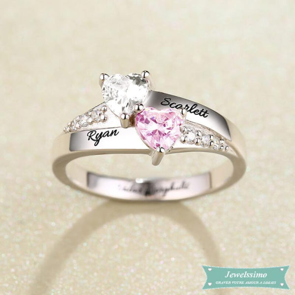 Bague Damour Scarlett Avec Pierre De Naissance Bague Couple