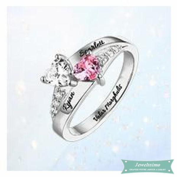 Bague Damour Scarlett Avec Pierre De Naissance Bague Couple