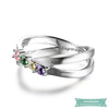 Bague Famille 4 Prénoms Double Anneau En Argent Bague Famille