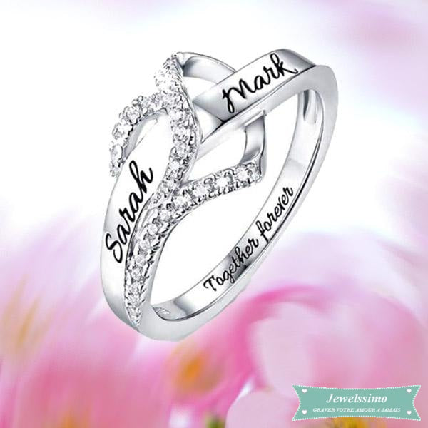 Bague femme Ma Valentine en argent sterling 925 52 - 6 bague couple
