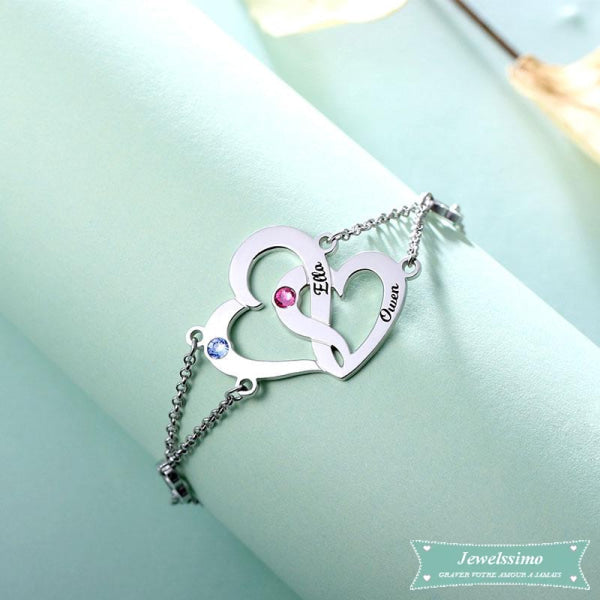 Bracelet Coeur entrelacés en argent bracelet couple