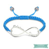 Bracelet Cordon Infini Eternellement En Argent 925 Bleu Bracelet Infini