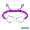 Bracelet Cordon Infini Eternellement En Argent 925 Violet Bracelet Infini