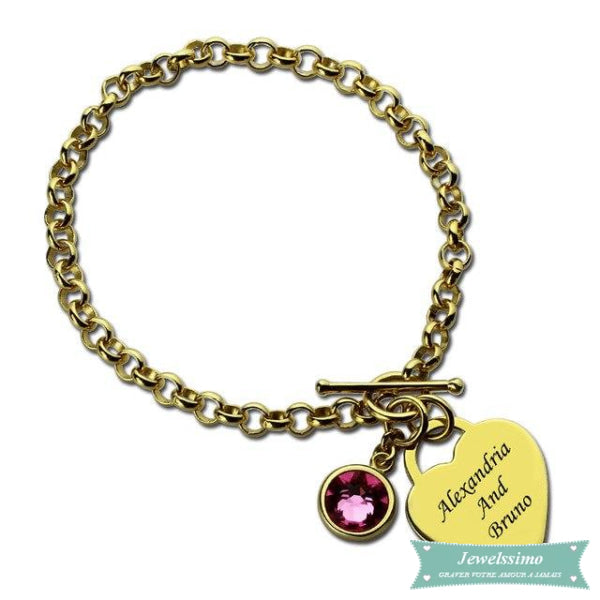 Bracelet Couple Je Taime En Plaqué Or 14Cm Bracelet Couple