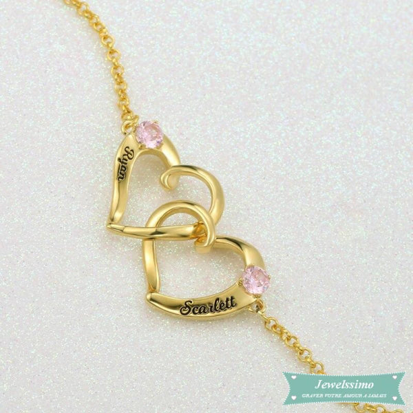 Bracelet Couple Mon Coeur En Plaqué Or