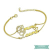 Bracelet Couple We Love Us 2 En Plaqué Or Jaune (Traduction Arabe Possible) 14Cm Bracelet Couple