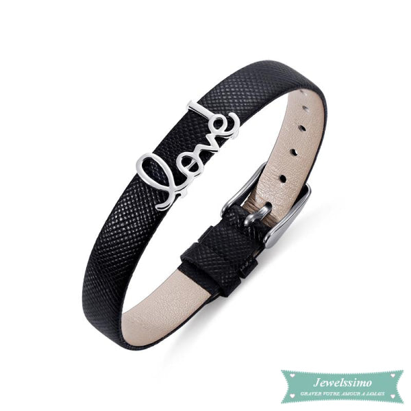 Bracelet Femme Personnalisé Love En Cuir
