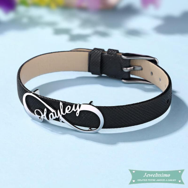 Bracelet Infini Cuir Pour La Vie En Argent 925 Bracelet Infini