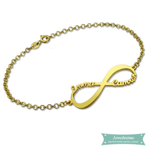 Bracelet Infinity En Plaqué Or 14Cm Bracelet Infini