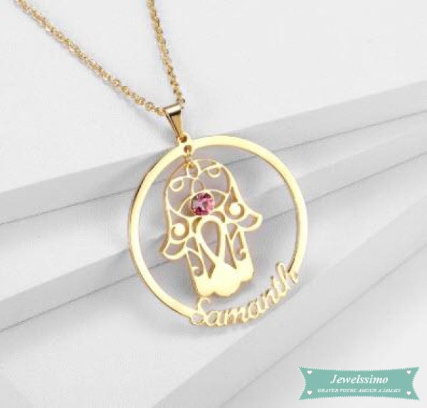 Collier arabe Main de Fatma en plaqué or rose Arabe