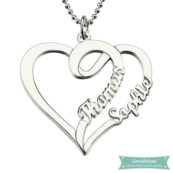 Collier Couple Ma Moitié En Argent Sterling 35Cm Couple