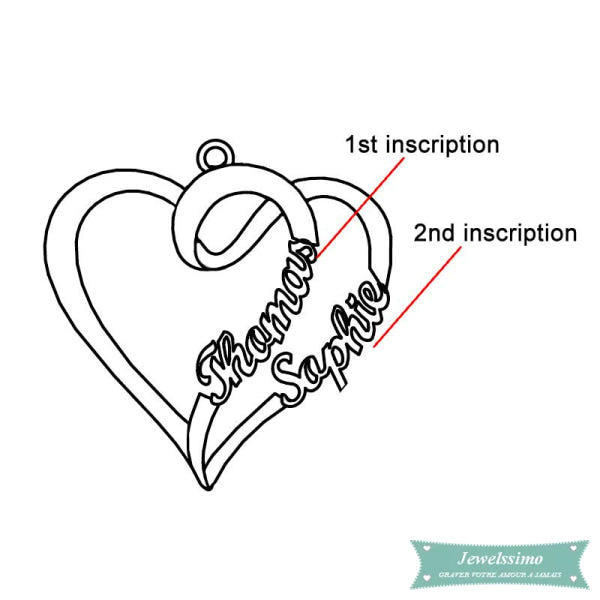 Collier Couple Ma Moitié En Argent Sterling Couple
