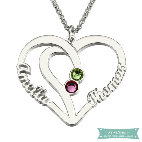 Collier Couple Mi Amor En Argent Sterling 925 35Cm Couple