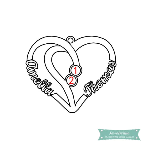 Collier Couple Mi Amor En Argent Sterling 925 Couple