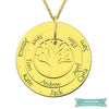 Collier Famille Family Tree En Plaqué Or 35Cm Famille