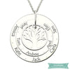 Collier Famille Family Tree En Plaqué Or Rose Argent / 35Cm Famille
