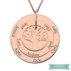 Collier Famille Family Tree En Plaqué Or Rose Or Rose / 35Cm Famille