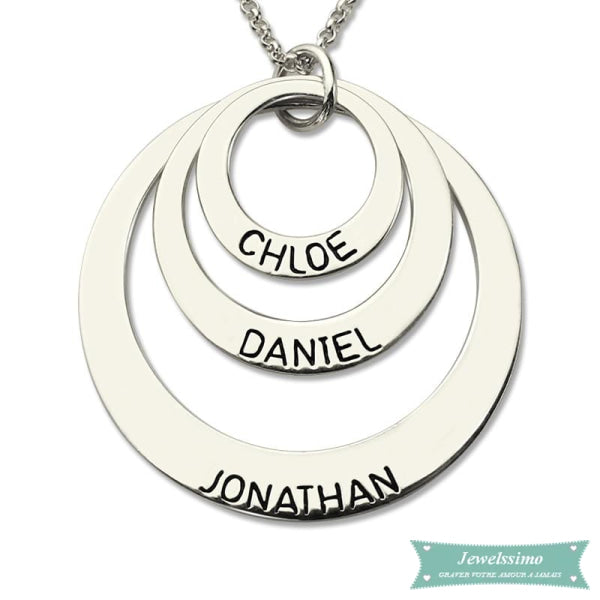 Collier Famille Mon Oxygène En Argent Sterling 35Cm Famille