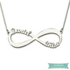 Collier Infini 2 Prénoms En Argent Sterling 925 Argent / 35Cm Infini