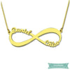 Collier Infini 2 Prénoms En Argent Sterling 925 Or / 35Cm Infini