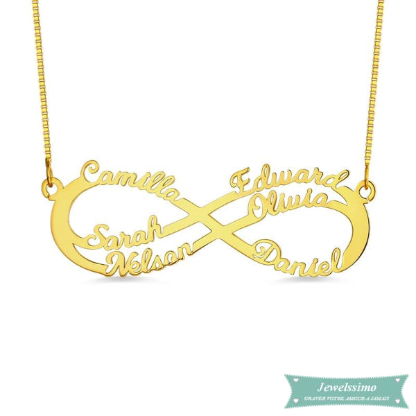 Collier Infini Jaime Ma Famille En Plaqué Or Jaune 35Cm Infini