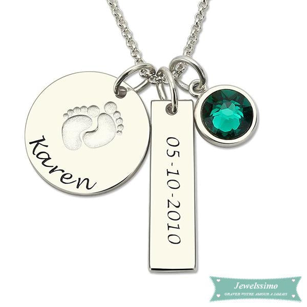 Kit Collier Prénom Bébé Avec Barre En Argent 925 35Cm Bébé