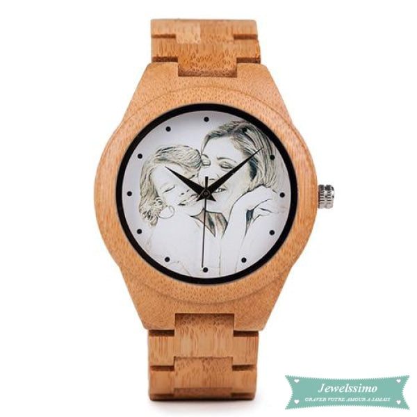 Montre photo en bois Personnalize me pour femme montre bois