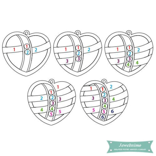 Pendentif Famille 6 Prénoms En Argent Sterling Famille