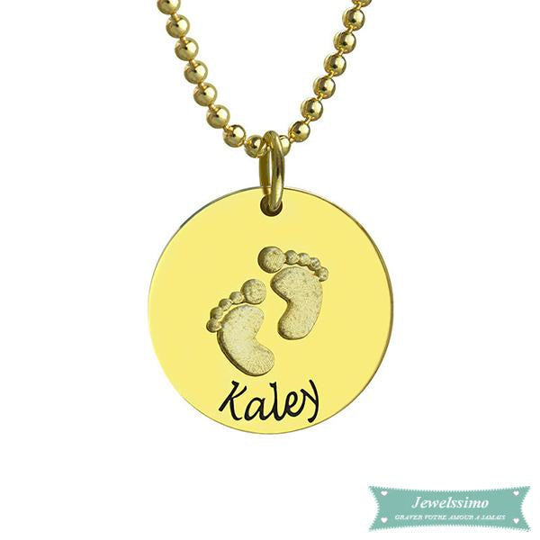 Pendentif pied de bébé en plaqué or 35cm Bébé