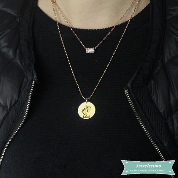 Pendentif pied de bébé en plaqué or Bébé