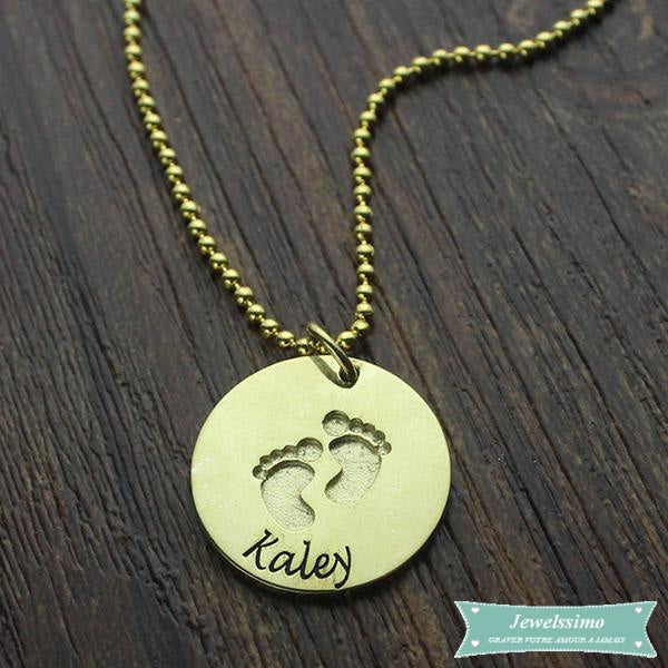 Pendentif pied de bébé en plaqué or Bébé