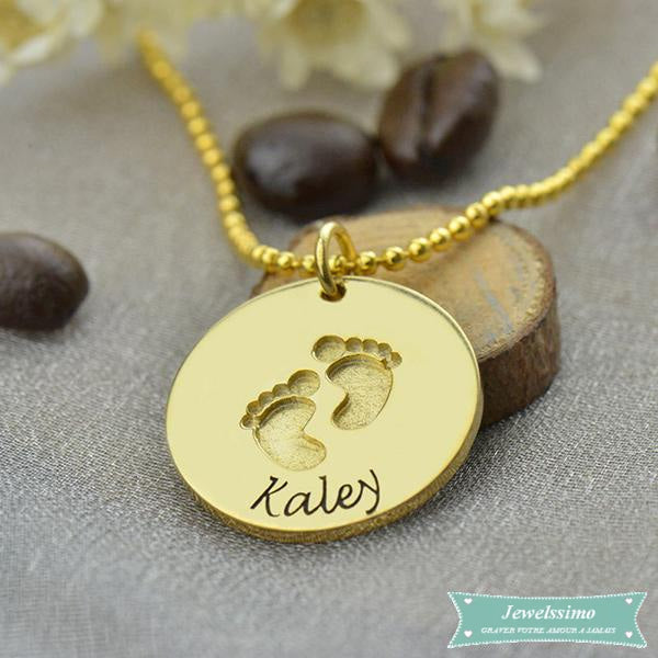 Pendentif pied de bébé en plaqué or Bébé