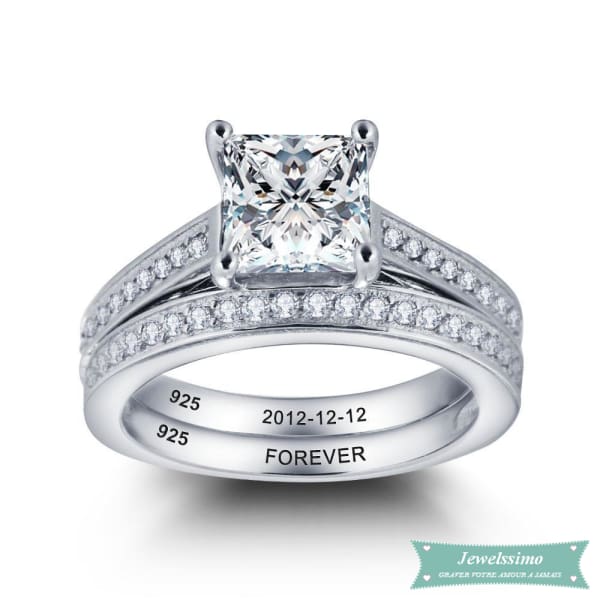 Alliance Femme En Argent Beautiful 47 - 4 Bague Couple