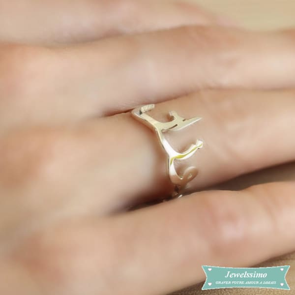 Bague Arabe Prénom En Plaqué Or Saeada 47 - 4 Bague Arabe
