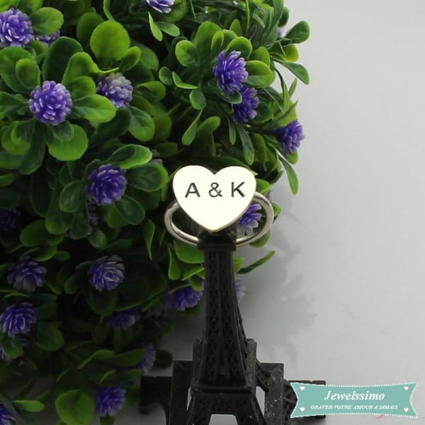 Bague Couple Lettres Initiales En Argent 925