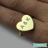 Bague Couple Lettres Initiales En Plaqué Or Jaune Bague Couple
