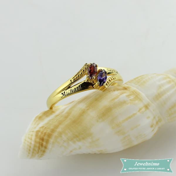 Bague De Couple Lanneau Du Bonheur Double Gravure