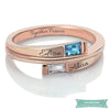 Bague de couple Together 2 prénoms en plaqué or rose bague couple