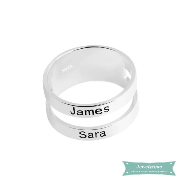 Bague deux prénoms Hubun en plaque or rose (calligraphie arabe possible) Bague arabe