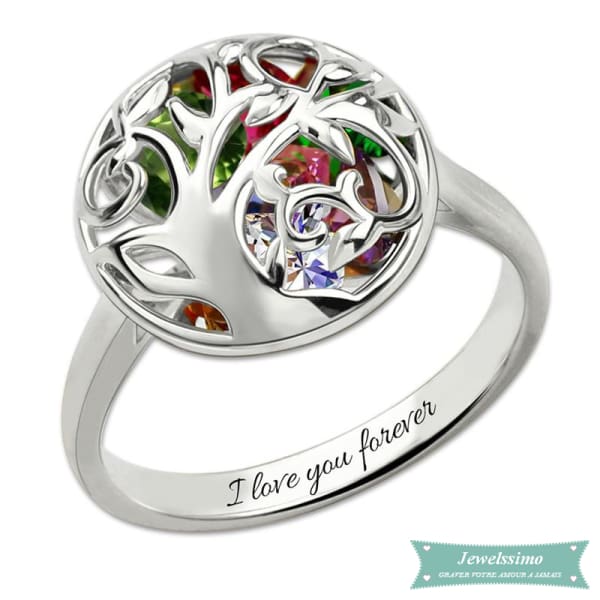 Bague familiale Birdcage en argent sterling 925 bague famille