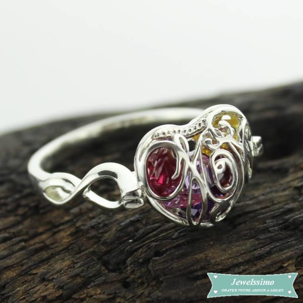 Bague Famille La Cage Du Bonheur En Argent 925