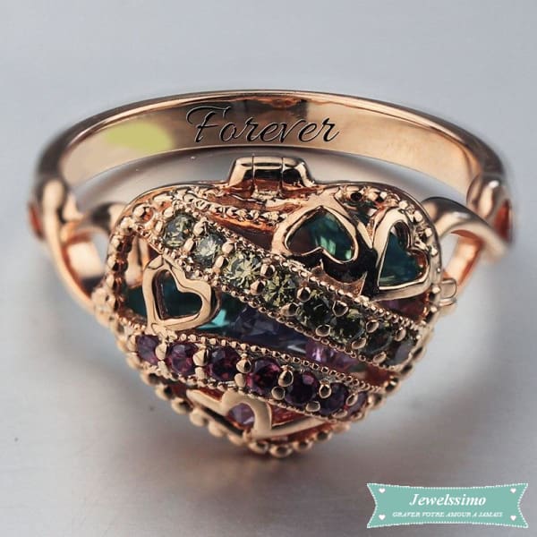 Bague Famille My Queen À Graver En Plaqué Or Rose