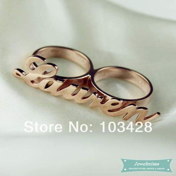 Bague Gravée Dobble Ring En Plaqué Or Rose