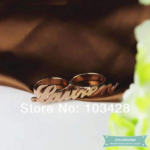 Bague Gravée Dobble Ring En Plaqué Or Rose