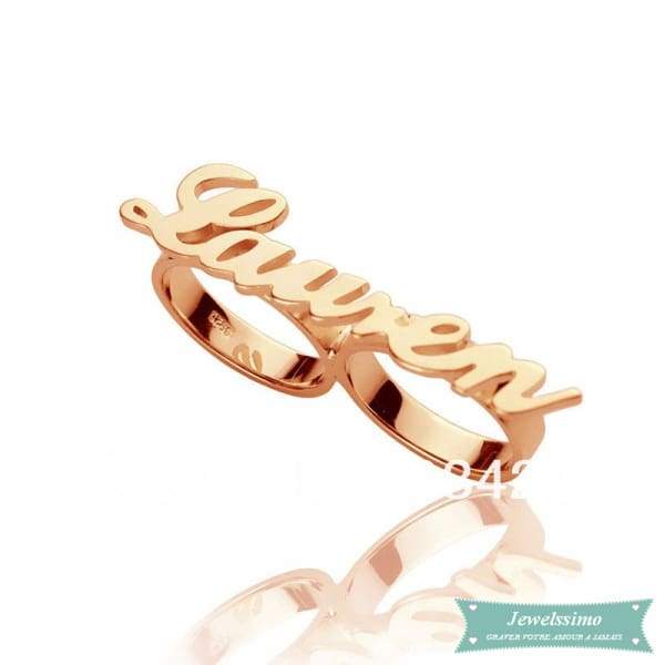 Bague Gravée Dobble Ring En Plaqué Or Rose