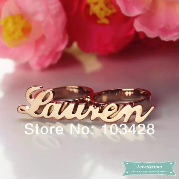 Bague Gravée Dobble Ring En Plaqué Or Rose